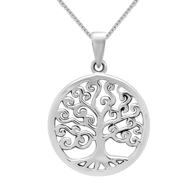 Zilveren ketting - vrouwen - levensboom hanger - minimalistisch design
