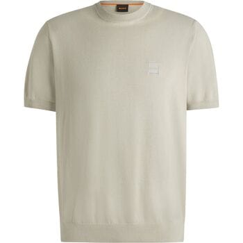 BOSS Knitted T-shirt Kanache Ecru - Maat XXL - Heren - Casual T-shirts