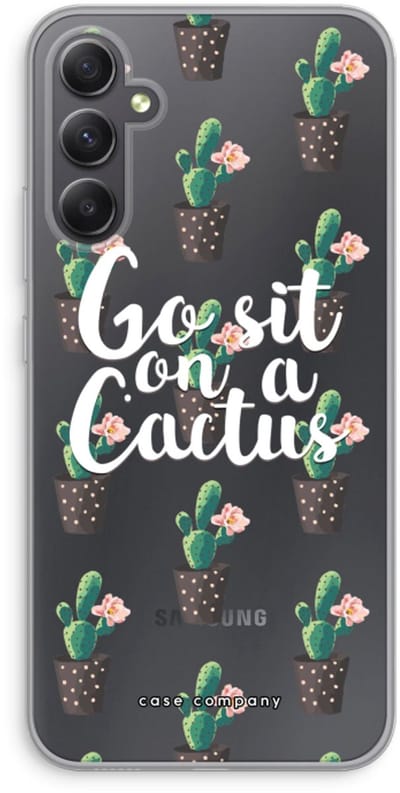 Case Company® - Hoesje geschikt voor Samsung Galaxy A34 hoesje - Cactus quote - Soft Cover Telefoonhoesje - Bescherming aan alle Kanten en Schermrand