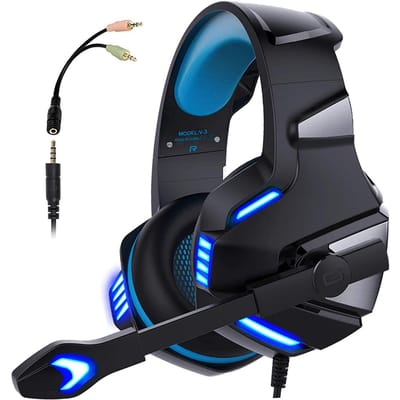 Casque de jeu filaire V3 3,5 mm avec suppression du bruit, écouteurs E-Sports supra-auriculaires, casque dynamique 50 mm