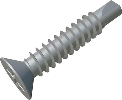 Metal Screws Self Tapping Phillips Countersunk Flat Head - Pack of 100 - Zinc Plated - Metal Sheets Roofing Windows Fastening - Self Drilling DIN7504 P - 3.5mm x 13mm