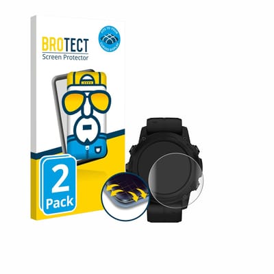BROTECT - Screenprotector voor Garmin Descent G1 Solar - Folie Beschermfolie transparant volledig dekking - 2 Stuks