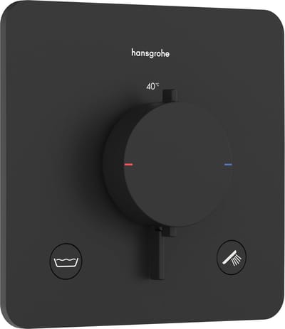 hansgrohe Ecostat Comfort Q - Inbouwthermostaat - 2 functies - Douche thermostaat - Zekerheidscombinatie EN1717 - Mat Zwart