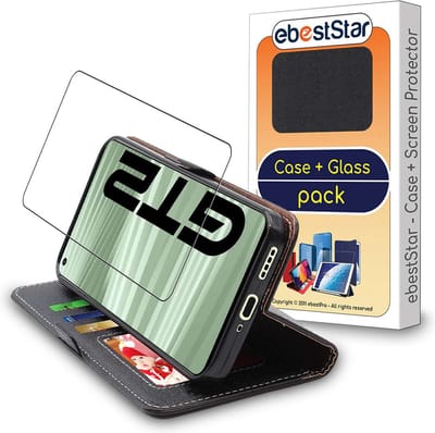 ebestStar - Hoes geschikt voor Realme GT 2 5G, Wallet Etui, Book case hoesje, Zwart + Gehard Glas