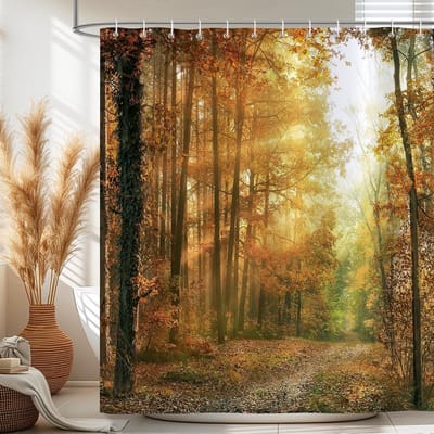 Douchegordijn 180x180cm - polyester - schimmelbestendig - creëert een natuurlijke sfeer - ShopVlot