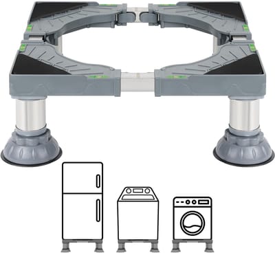 Dailygoods- Standaard Zware Kwaliteit - Aanpasbare Standaard - Platform voor Witgoed - Ergonomisch - Antislip Voetjes - Ventilatie Verbeterend - Witgoedstandaard