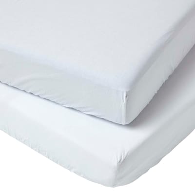 Homescapes Baby Hoeslaken Ledikant 60x120 cm – 2 stuks – Wit – Egyptisch Katoen – OEKO-TEX®