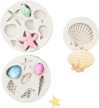 Dailygoods - 3 stuks zeedieren siliconen mal marine dier silicone fondant 3D vormen zeedieren bakvorm set voor zeedieren voor chocolade fudge pudding taartdecoratie ijsblokjes klei handwerk handgemaakte zeep