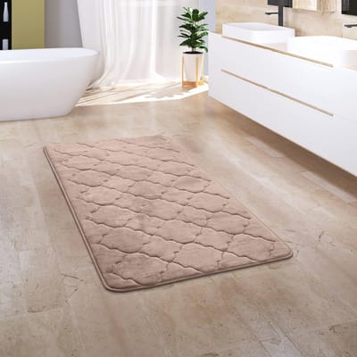 Badkamerkleed Plush 3D Effect Wasbaar 50x80 cm - Beige