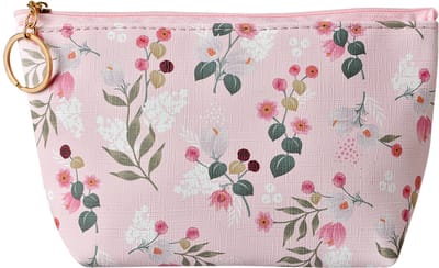 Clayre & Eef Toilettas Dames 21x5x13 cm Roze Synthetisch Bloemen