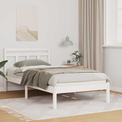 vidaXL - Bedframe - Wit - 90 - x - 200 - cm - Massief - grenenhout
