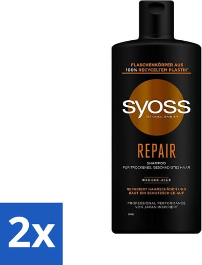 Syoss Repair Shampoo - Shampoo - Herstel - 440 ml - Voordeelverpakking - 2 stuks
