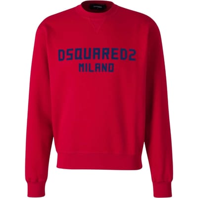 Dsquared2 Cool Fit Milano Trui Met Ronde Hals, Rood