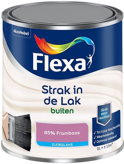 Flexa - Strak In De Lak Buitenlak Zijdeglans - 85% Framboos - Mengverf - 1 L