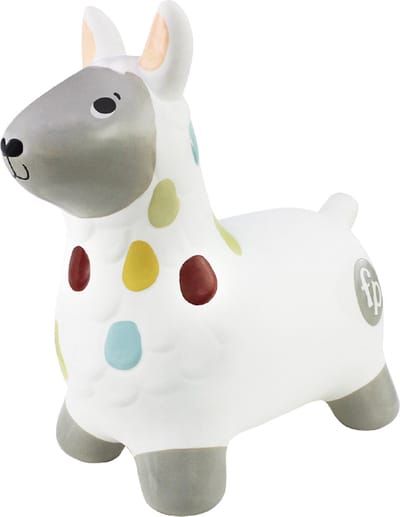 Fisher-Price Hopper Lama Skippy Dier - Jumping Skippydier met Pomp - Wit - 55 x 40 x 28,5 cm