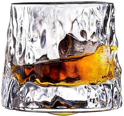 Dailygoods- Whiskyglazen met verdikte bodem - Draaibare Glazen - Cocktail/Rum/Bourbon - 170 ml - Schokbestendig - Kristalhelder Glas - Wijnglas