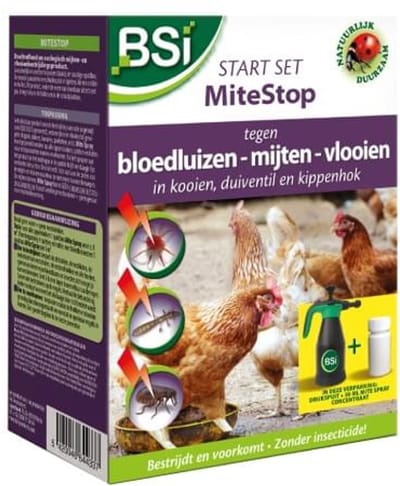 BSI MiteStop tegen Bloedluis en mijten starter set - Gifvrije insecticide