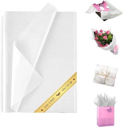 Zijdepapier Pak - Inpakpapier Vellen - Geschenk Decoratie - 250 Vellen - 50x75 cm - Wit