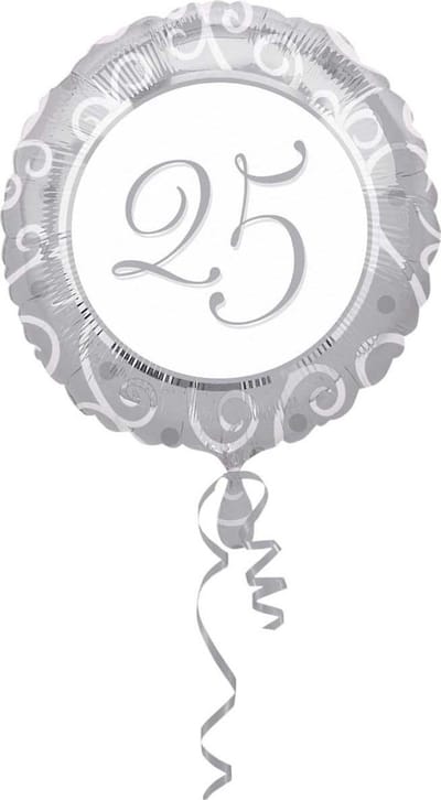 Anagram - Folieballon - Zilver - 25 - Zonder vulling - 43cm