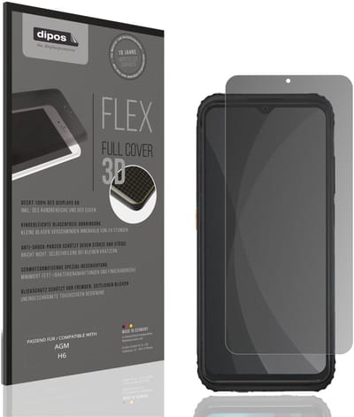 dipos FLEX – Matte Privacy Screenprotector geschikt voor AGM H6 | Volledige Schermbescherming | Case-Friendly