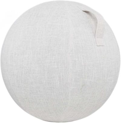 Yogabalhoes - Zitbalhoes Gymnastiekbal - Fitness Balans Training - Met Handgreep Ingebouwde Ring - 75cm - Beige