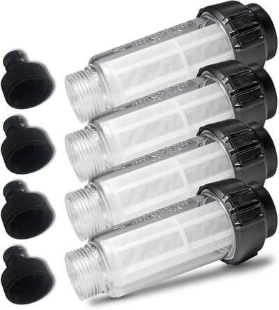Waterfilter voor Hogedrukreiniger - 4 Stuks Vervangingswaterfilter voor 3/4 Inch Tuinpomp en Hogedrukreinigers