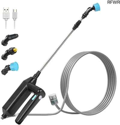 RFWR® Accudrukspuit voor Tuin met Oplaadbare Batterij - Elektrische Sproeistaaf met 8 Meter Slang en 3 Verstelbare Sproeiers