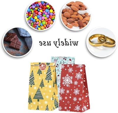 Set van 24 Kleurige Cadeauzakken voor Kerst, Papierzakken voor Snoep, Adventskalender en Feestjes