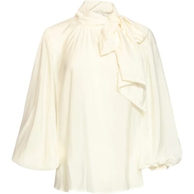 Smashed Lemon Blouse van soepelvallende stof met strikdetail |