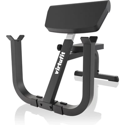 VirtuFit Preacher Curl Station - Halterbank - Verstelbaar - Belastbaar tot 150 kg - Comfortabel armkussen - Bicep curl bank - Preacher curl bench