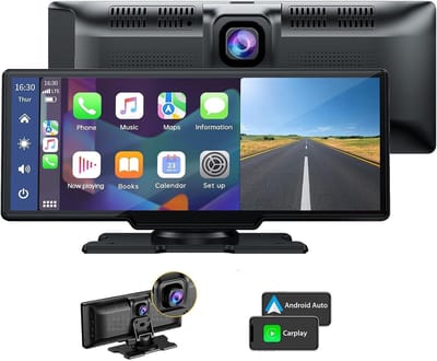 Gloovon® - CarPlay Scherm - 10,26 Inch - Draadloos - Apple Carplay - Antroid Carplay - AUX - FM - Navigatiesysteem Auto - Geschikt voor Apple CarPlay & Android Auto - Android Auto scherm - Zwart