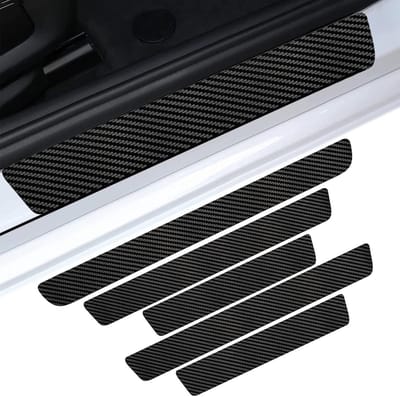 Beschermfolie voor Autodeuren, 5 Stuks, DIY Trunk Deurlijsten, Carbon Fiber, Krassenbestendig en Duurzaam