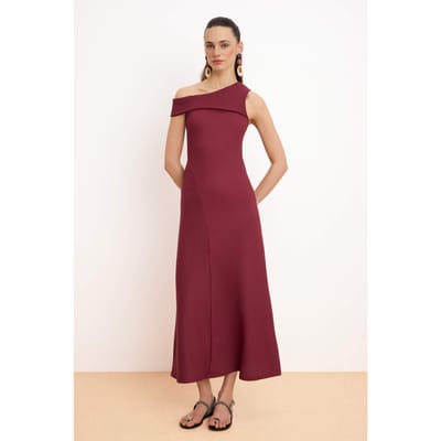 Gestreepte mouwloze maxi-jurk voor dames in A-lijn model