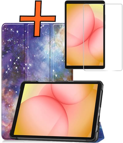 Hoesje - Geschikt voor Samsung Galaxy Tab A11 - Met Screenprotector - Trifold Bookcase - Hard Cover - Hardcover Book Case - Tablet Hoes - Galaxy