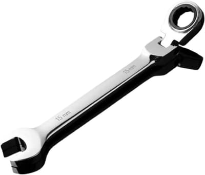 Ratelsleutel Set - Combinatiesleutel Dubbel Doel - Reparaties Uitvoeren - Flexibele Kop - 6-17 mm - Zilverkleurig
