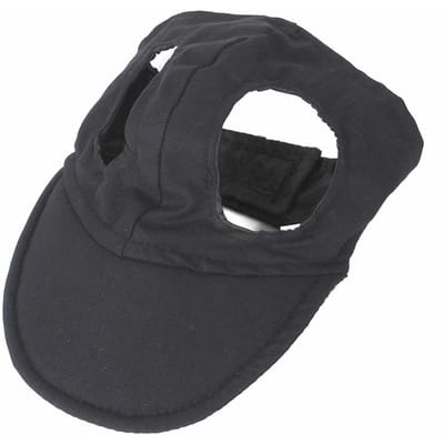 Pet Baseballpet Hoed met Oorgaten Zonbescherming Huidvriendelijk Comfortabel Hond Puppy Sport Hoed Black black
