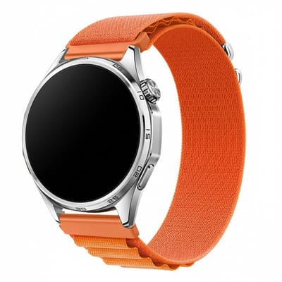 Nylon loop bandje - geschikt voor Huawei Watch GT Runner 2 / GT 2(e) 46 mm / GT 3 / 4 / 5 (Pro) 46 mm / Watch 3 (Pro) / Watch 4 (Pro) / GT 6 (PRO) 46mm - oranje
