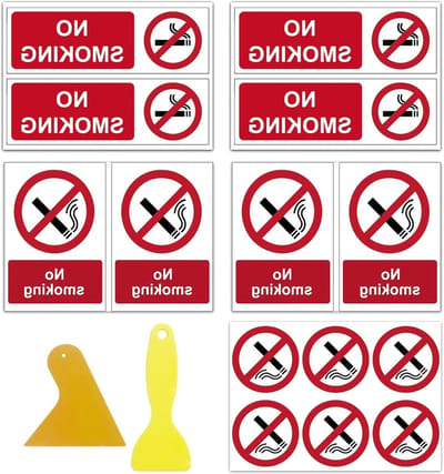 14 x Verbodsbord Roken - Vinyl Stickers voor Trailers om Bezoekers te Waarschuwen en Informeren