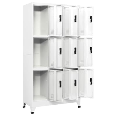 vidaXL - Lockerkast - 90x45x180 - cm - staal - wit