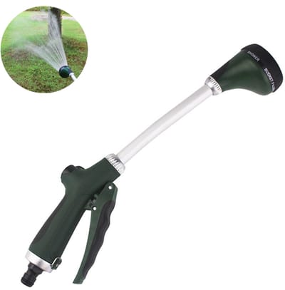 1 stuk - Waterspuitpistool - Irrigatie Gereedschap - Tuinsproeier - Verstelbare tuinsproeier met lange steel - Multifunctionele druksproeier - Geschikt voor planten, autowassen en irrigatie (groen)