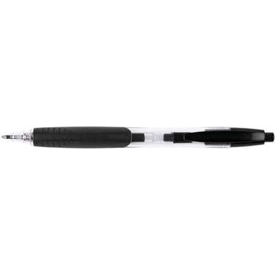Q-CONNECT balpen, met grip, medium punt, zwart 12 stuks