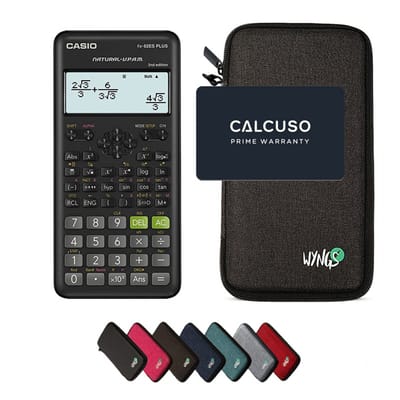 Casio fx-82ES Plus 2nd edition incl. WYNGS Beschermhoes Donkergrijs - Wetenschappelijke Rekenmachine - Basis Pakket