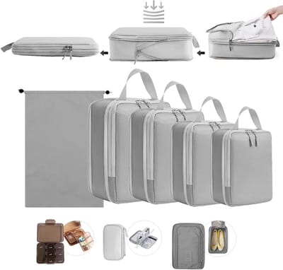8 Packs Inpakzakken voor Koffers - Ideaal voor Organisatie en Reizen met Kleding en Accessoires