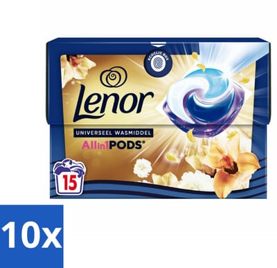 10 x Lenor - Wasmiddel Pods - Universeel - Amber & Orchidee - 15 Wasbeurten - Wasmiddel Pods - Geur - Amber En Orchidee - Wasgeur - Langdurige Frisheid
