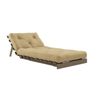 Karup Slaapbank Roots 90 - 758 Wheat Beige - 106 carob brown lacquered