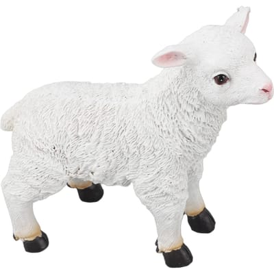Schaap Standbeeld Handgemaakt Levenssecht Lam Vorm Figuur Hars Tuin Sculptuur voor Binnen Buiten Decoratie Standing white