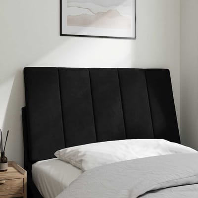 vidaXL - Hoofdbordkussen - "Hanko" - 90 - cm - fluweel - zwart