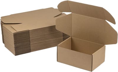 Verzenddozen 9x6x4 inch - Pack van 25 - Bruin Golfkarton - Recyclebaar - Eenvoudig Opvouwen - Voor Kleine Spullen