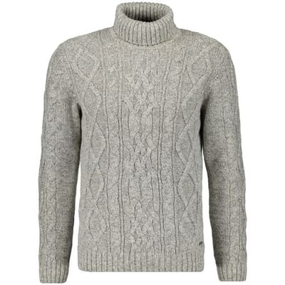 Ragman Trui Col Cable Design Pullover Grijs / male