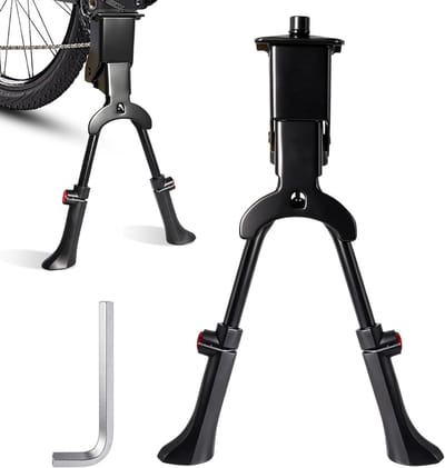 Dubbele Fietsenstandaard met Twee Poten voor 24-29 Inch Fietsen, Geschikt voor Stadsfietsen, MTB en Trekkingfietsen met een Laadvermogen van 30kg